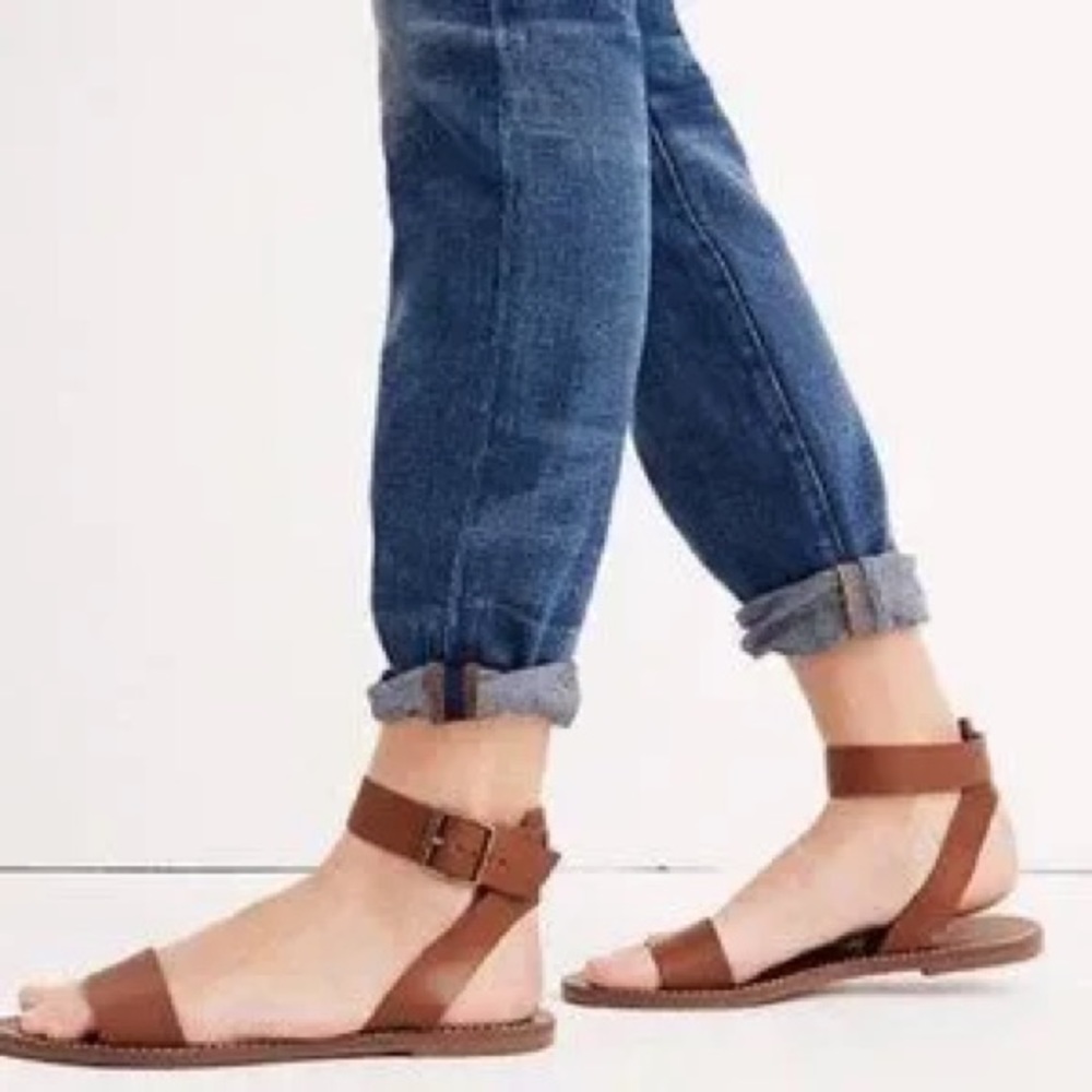 Madewell The Boardwalk Brown Leather Sandals Size 6.5